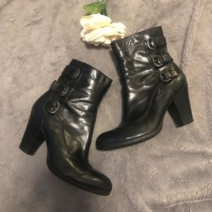 Born black leather booties